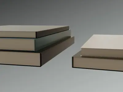 Book collection Lowpoly - 5 books Low-poly 3D model