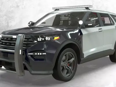 Police Interceptor SUV  lowpoly  3D model