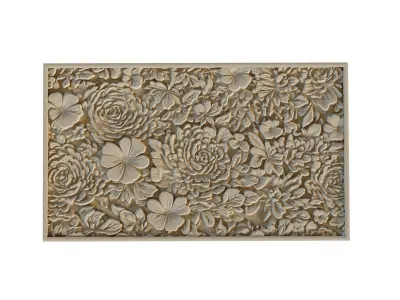 modern panel wall decor set relief stl mural CNC 307 3D model