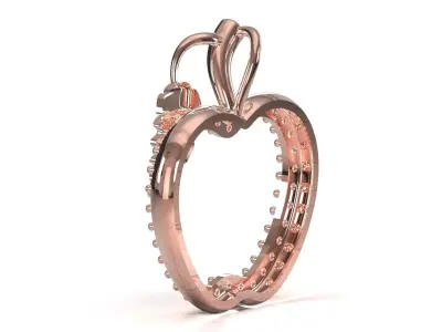 Rose Gold Apple Outline STL 3DM Pendant jp0375 3D print model
