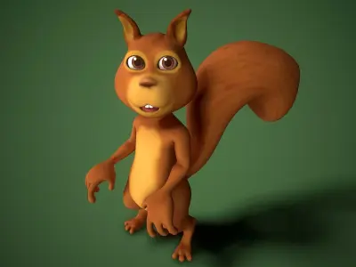 cartoon squirrel Low-poly 3D model
