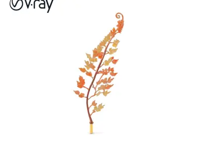 Metallic Leaf Sculpture Model Pack Low-poly 3D model