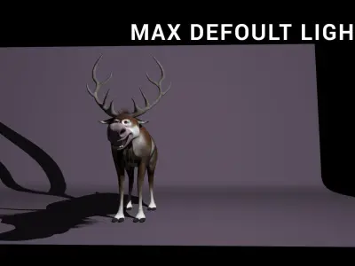 cartoon snow deer  Low-poly 3D model