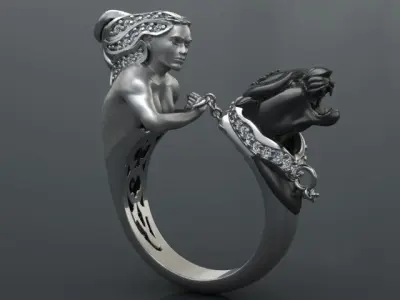 Panter Ring print model 3D print model