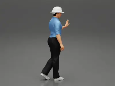 Civil engineer walking 3D print model