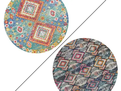 Round Rug Set 139 3D model