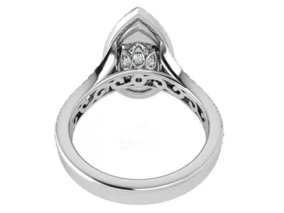 Pear Halo Ring 3595 3D print model