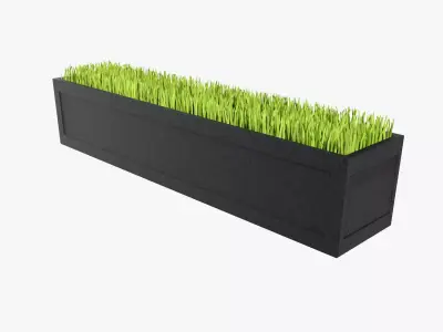 Modern Steel Planter Low-poly 3D model