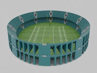 American Football Stadium Low-poly 3D model 3