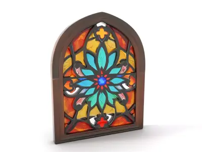 Colorful Stained Glass Window model pack Low-poly 3D model