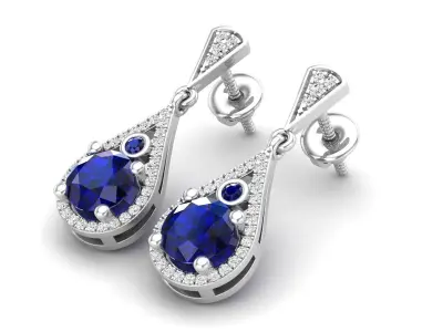 AV 527 Diamond Ladies Drop Earrings 3D print model