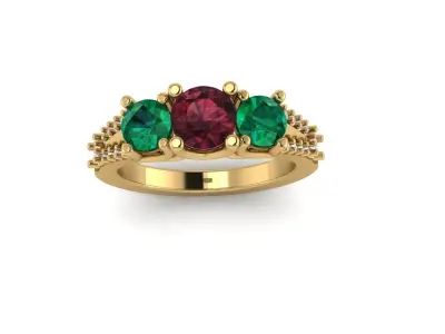 3 Stone Engagement Ring 3D print model