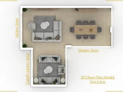 3D Floor Plan  with Interior Renders 3D model