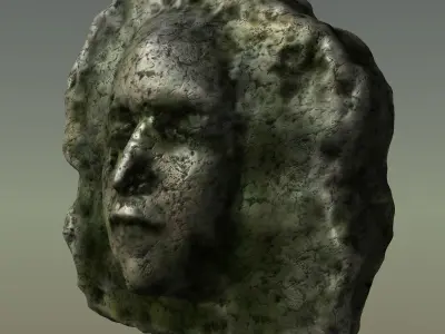 Stone Face Relief 3D model