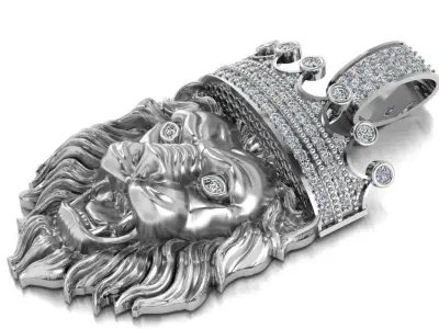 king lion pendant 3D print model