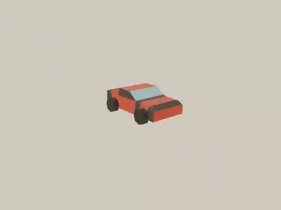 Game ready low poly car Low-poly 3D model