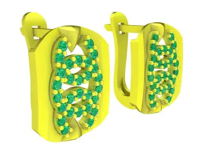 5998 Luxury diamond earrings 3D print model