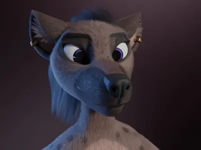 Zuri Anthro Hyena 3D model
