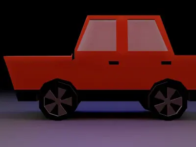 low poly car orange Low-poly 3D model