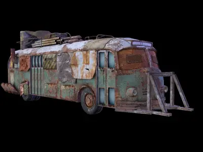 Bus Apocalypse Low-poly 3D model