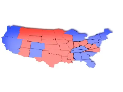 America political map  3D model