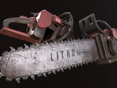 Chainsaw Low-poly 3D model