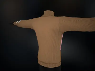 Beige Jerry Turtleneck Low-poly 3D model