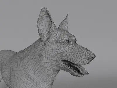 German Shepherd Low-poly 3D model