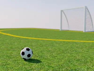 Playing field football soccer Low-poly 3D model