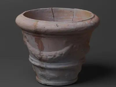 Old cracked vase 3D model