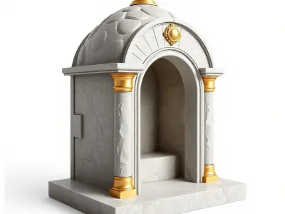 Grotto Stone Brass Accent Architecture model pack Low-poly 3D model