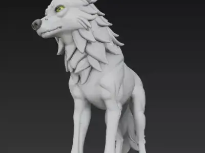 Mystical Wolf Guardians - Stylized 3D Sculpture Collection