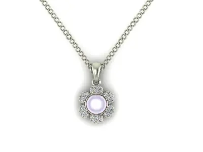 Flower pendant with gems   Ati002 3D print model