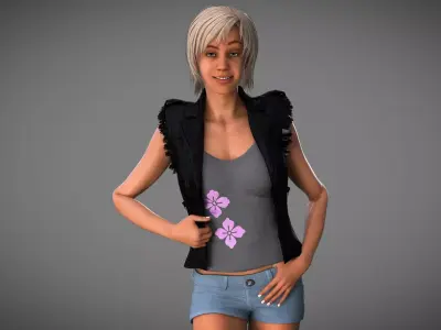 Realistic Game Ready Woman Character Laura Low-poly 3D model