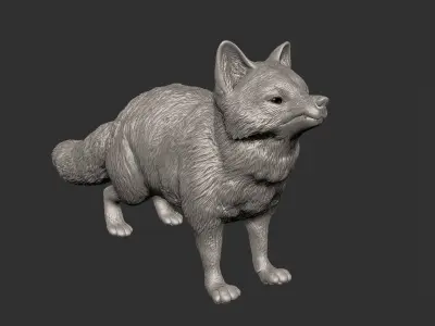 Japanese FOX - 02 Kitsune Statue 3D print model