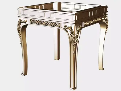 Carved coffee table for cnc 17 3D model