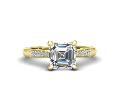 Engagement rings Lara all shapes Collection 3D Model Pack