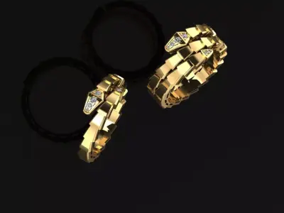 Serpenti Viper Rings Bvlgarios Snake 3D print model