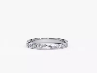 ZDR0148 wedding band with diamonds 3D print model