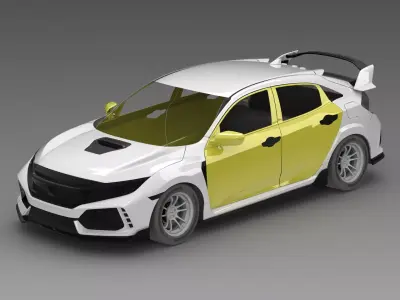 CIVIC TYPE R FK8 Doors Exterior Surface Model - 3D Laser-Scanned 3D model