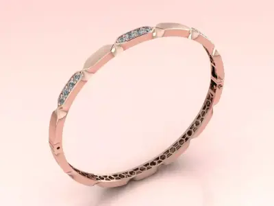 The Aurelia Pave Bangle Bracelet jewelry 3D model - for Her 3D print model