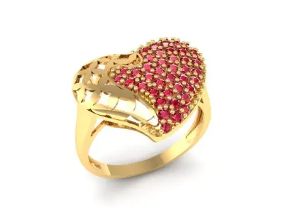 Luxury Heart Diamond Ring 3D Model 108 3D print model