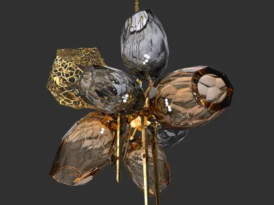 Britannica Chandelier Oval 3D model