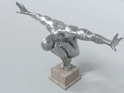 laos Olympic Man Statue 3D model