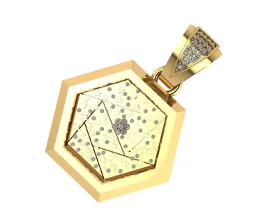 HEXAGON SHAPE LUXURY PENDANT 3D PRINTABLE MODEL 3D print model