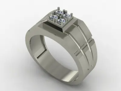 man ring 3D print model 9