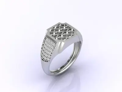 Print Ready STL 3DM  Gents Rings Diamond Men Ring  3D print model 16