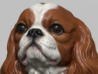 English Toy Spaniel bust 3D print model