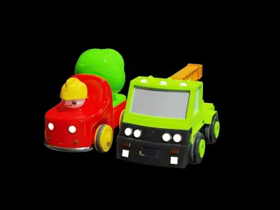 Cartoon truck Low-poly 3D model 3D model