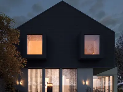 Modern gable townhouse high-quality exterior  3D model